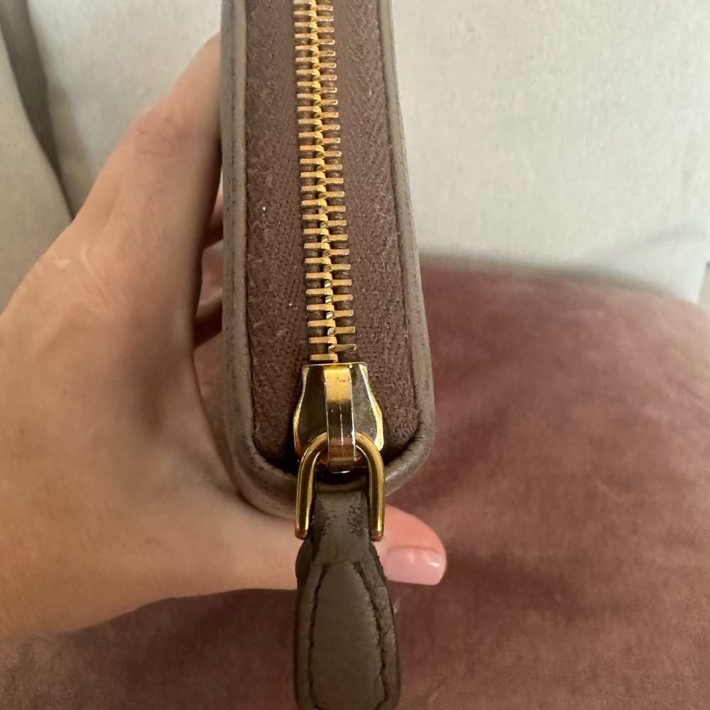 Prada Beige/Taupe Saffiano Leather Large Continental Zip Wallet - Picture 5 of 16